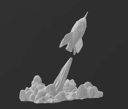 rocket display 3d model