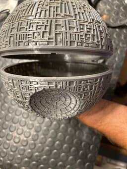 Star Wars Death Star – 3D Printed Lamp, Money Box, or Decoration (200 mm Sphere) 3d model