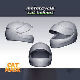 Motorcycle Cat Helmet – 3D Printable Cat Mask 3d model