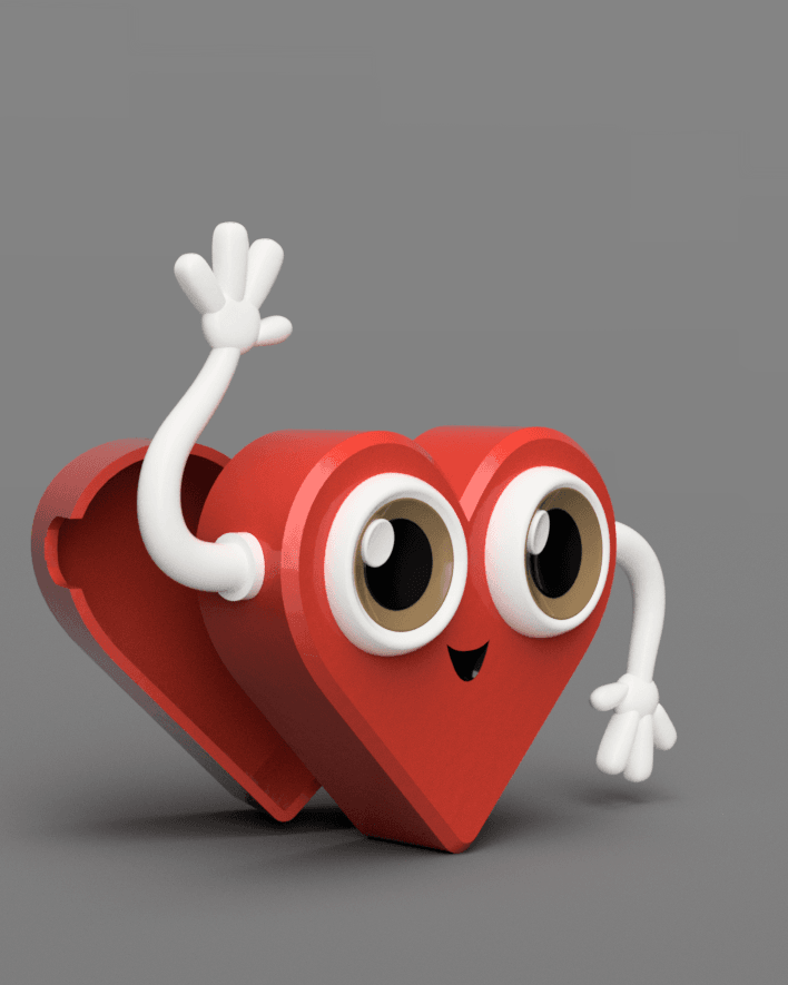 Happy Heart Box - Valentines Box 3d model