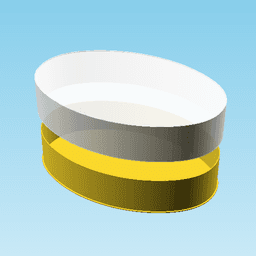 BLACK HORIZONTAL ELLIPSE, nestable box (v1) 3d model