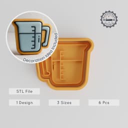 Measuring Jar Shape Cutter & Stamp Set, Perfect for Cookies, Fondant, Baking Measure, Kitchen Jug, 3 Sizes PRODUCT_759 3d model