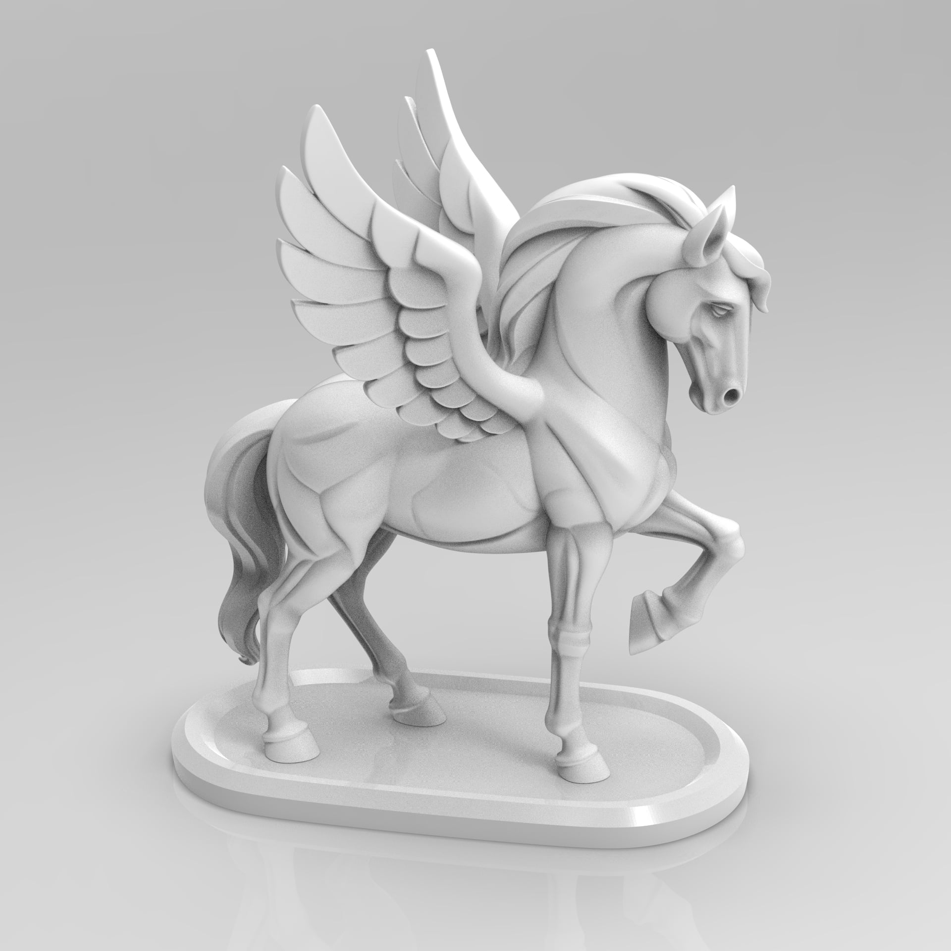 Mystical Pegasus Minimalist Sculpture 3d model