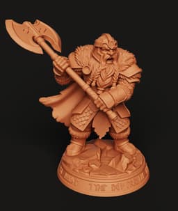 Dwarf Axe Warrior STL | Fantasy 3D Print | RPG Mini 3d model