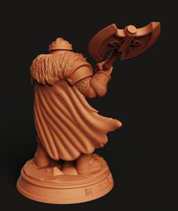 Dwarf Axe Warrior STL | Fantasy 3D Print | RPG Mini 3d model