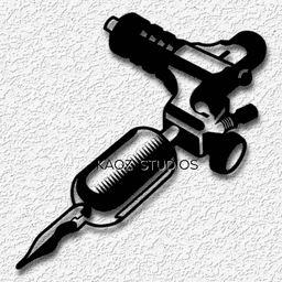 tat gun wall art tattoo artist wall decor 3d model
