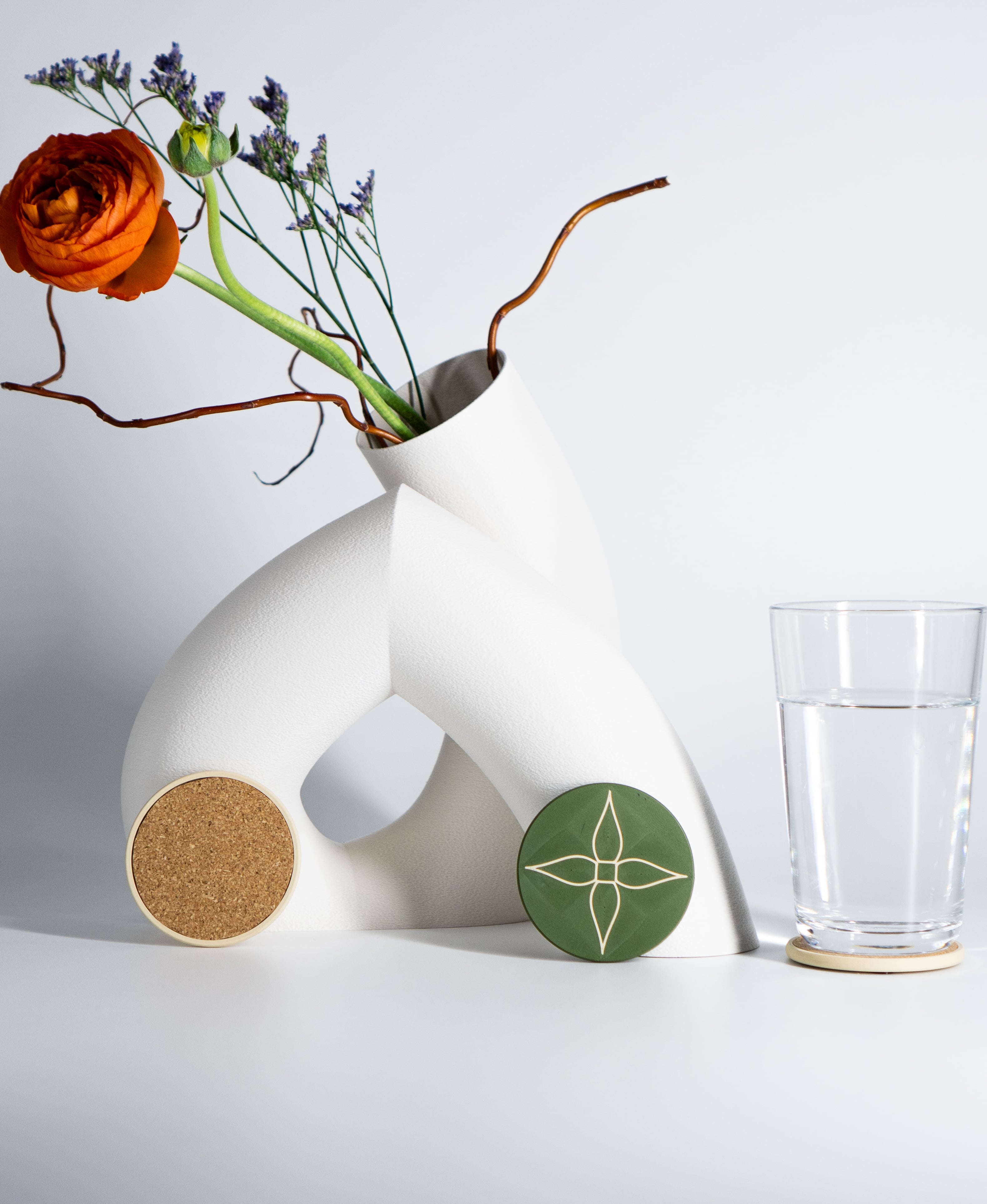 Pandora Vase – Multifunctional 3D Printed Vase with Hidden Storage and Coasters 3d model