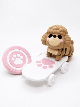 Kawaii Springy Flexi Toy Poodle Dog Toy Keychain(Multicolor) 3d model