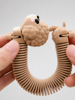 Kawaii Springy Flexi Toy Poodle Dog Toy Keychain(Multicolor) 3d model