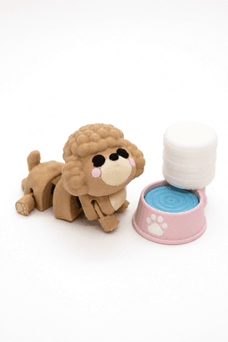 Kawaii Springy Flexi Toy Poodle Dog Toy Keychain(Multicolor) 3d model