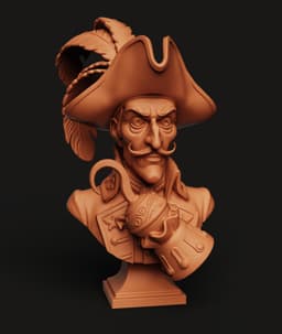 Captain Hook Bust STL | Villain 3D Print | Fantasy Figure 3d model