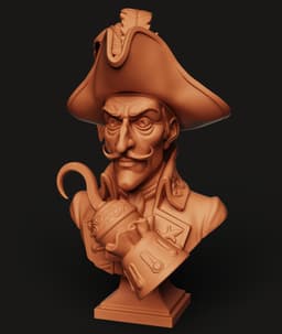Captain Hook Bust STL | Villain 3D Print | Fantasy Figure 3d model