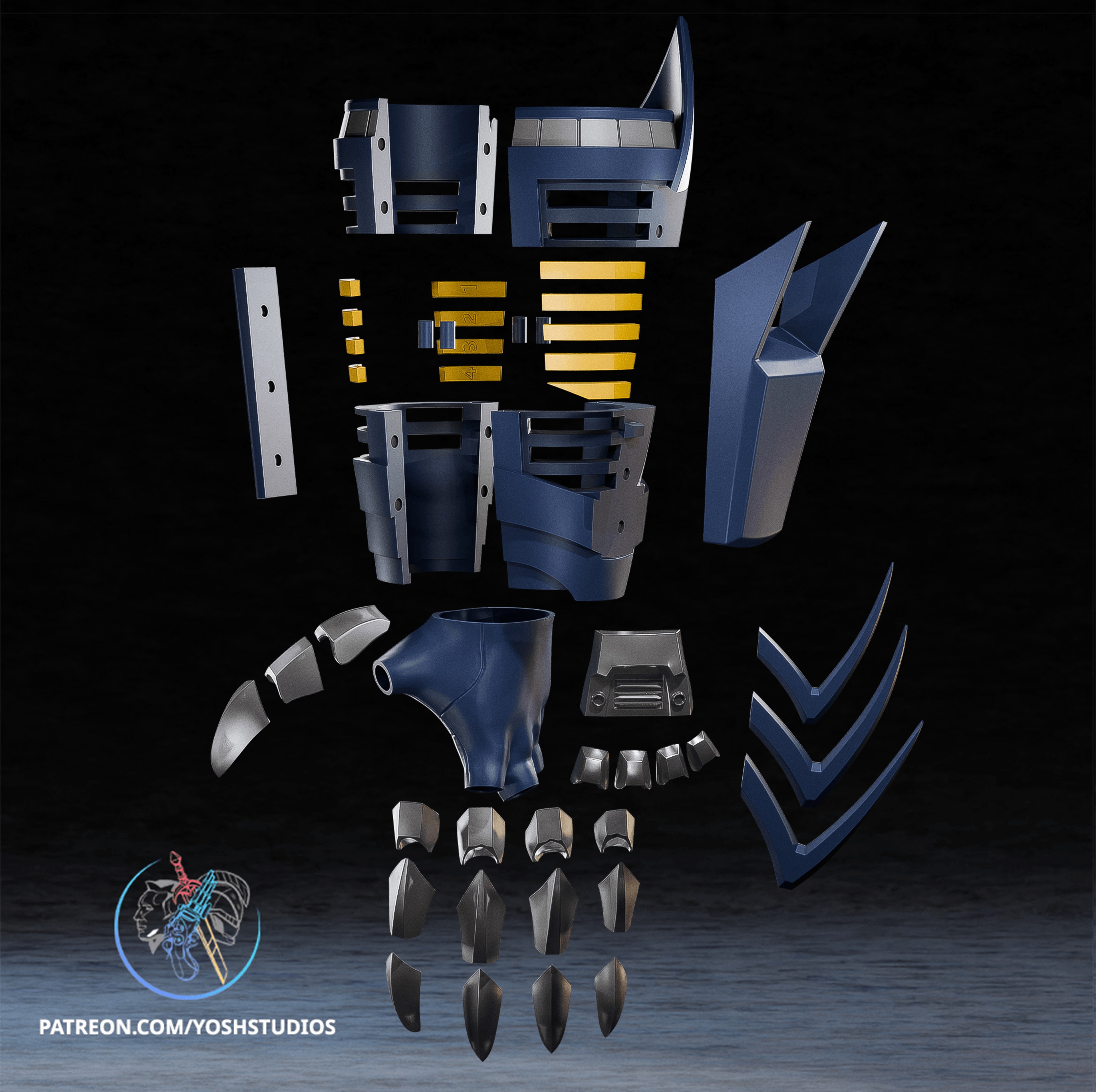 Detective Knightfall Costume 3D Printer STL File 3d model