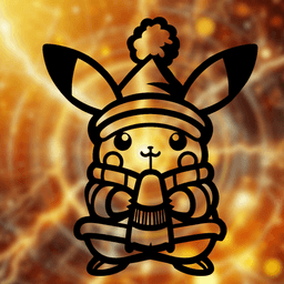 Pikachu ready for Christmas - Wall Art 3d model