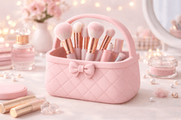 Quilted Makeup Brush Holder Vanity Decor ideal for 3D Printing 3d model