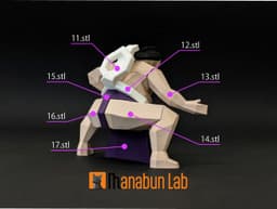 Low Poly Sumo Magnet Puzzle (No supports, no AMS) 3d model