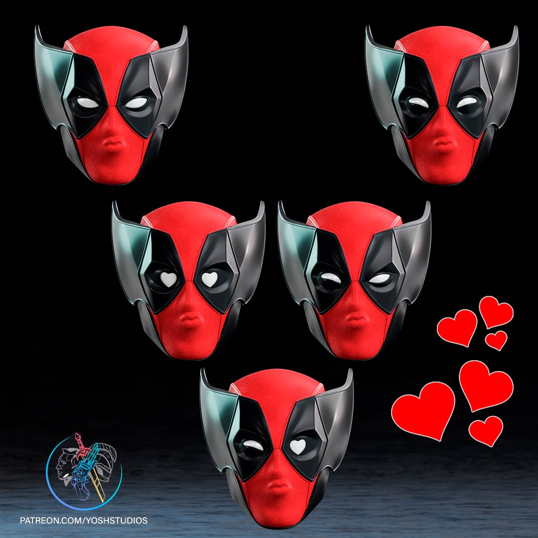 Wolverine Deadpool Mask 3d Printer File STL 3d model