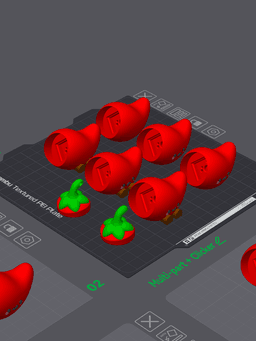 Cute Articulated & Clicker Chili Pepper | Print-in-place 3d model