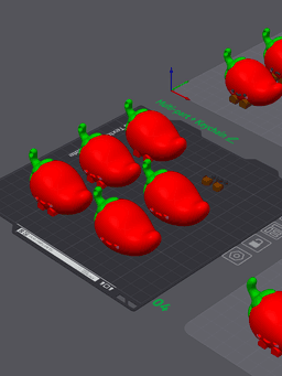 Cute Articulated & Clicker Chili Pepper | Print-in-place 3d model