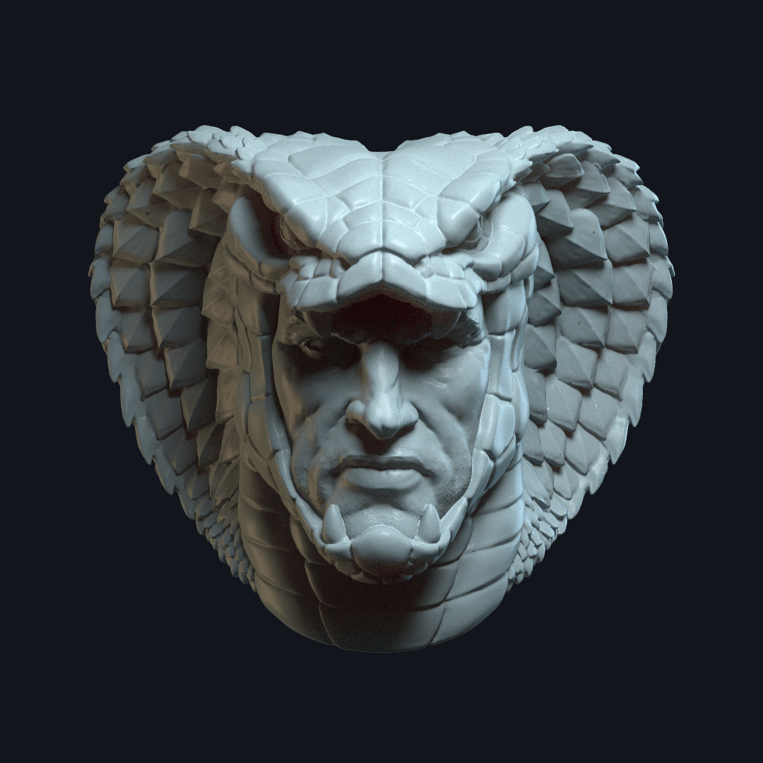 King_Cobra v 1 (actiong figure head) 3d model