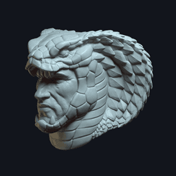 King_Cobra v 1 (actiong figure head) 3d model