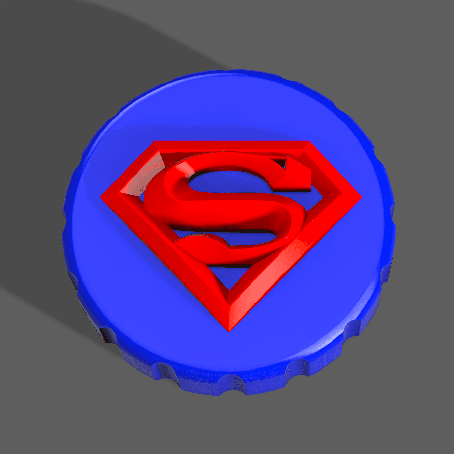 Superman - Stash Jar Lid 3d model
