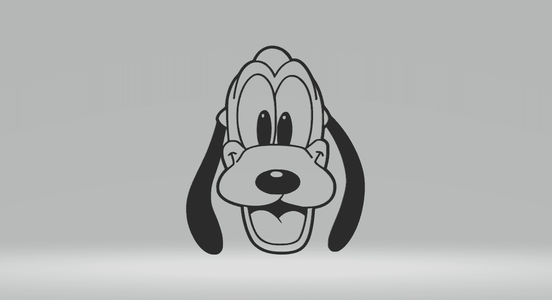 Pluto Face Cartoon Art 2D Frame.stl 3d model