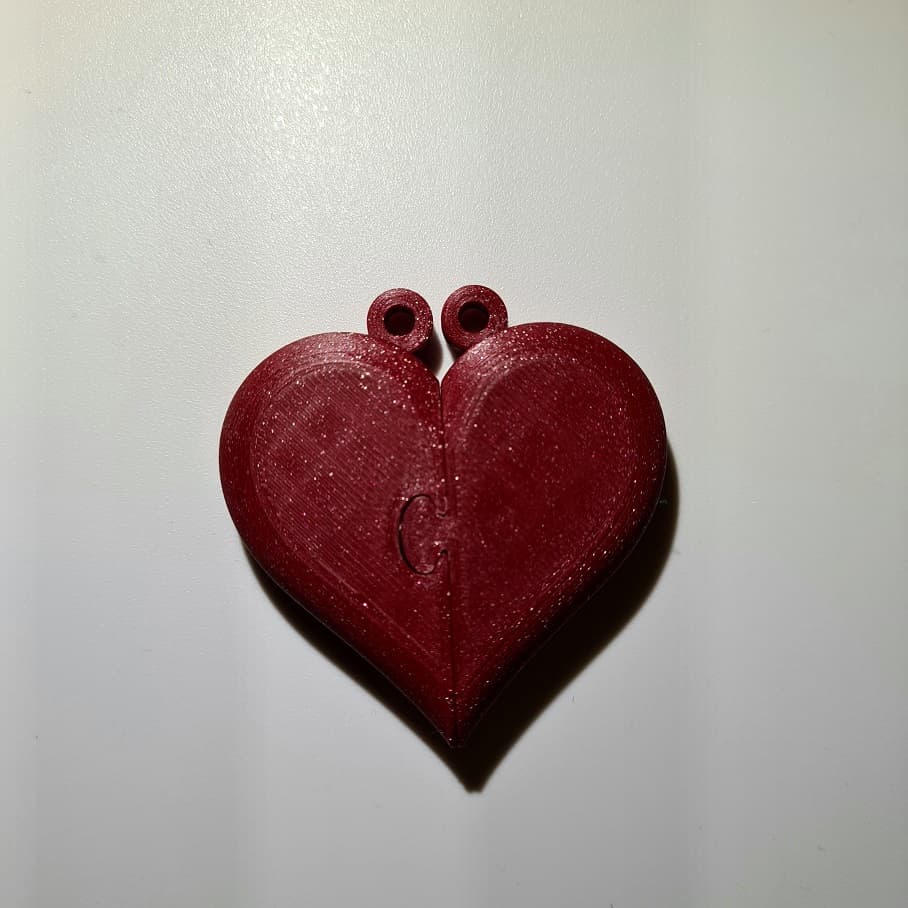 Heart puzzle key chain 3d model