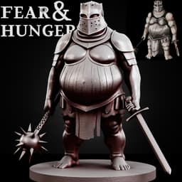 ARMORED GUARD FEAR AND HUNGER TABLETOP D&D RPG miniature figurine – scale STL Fan Art 3d model