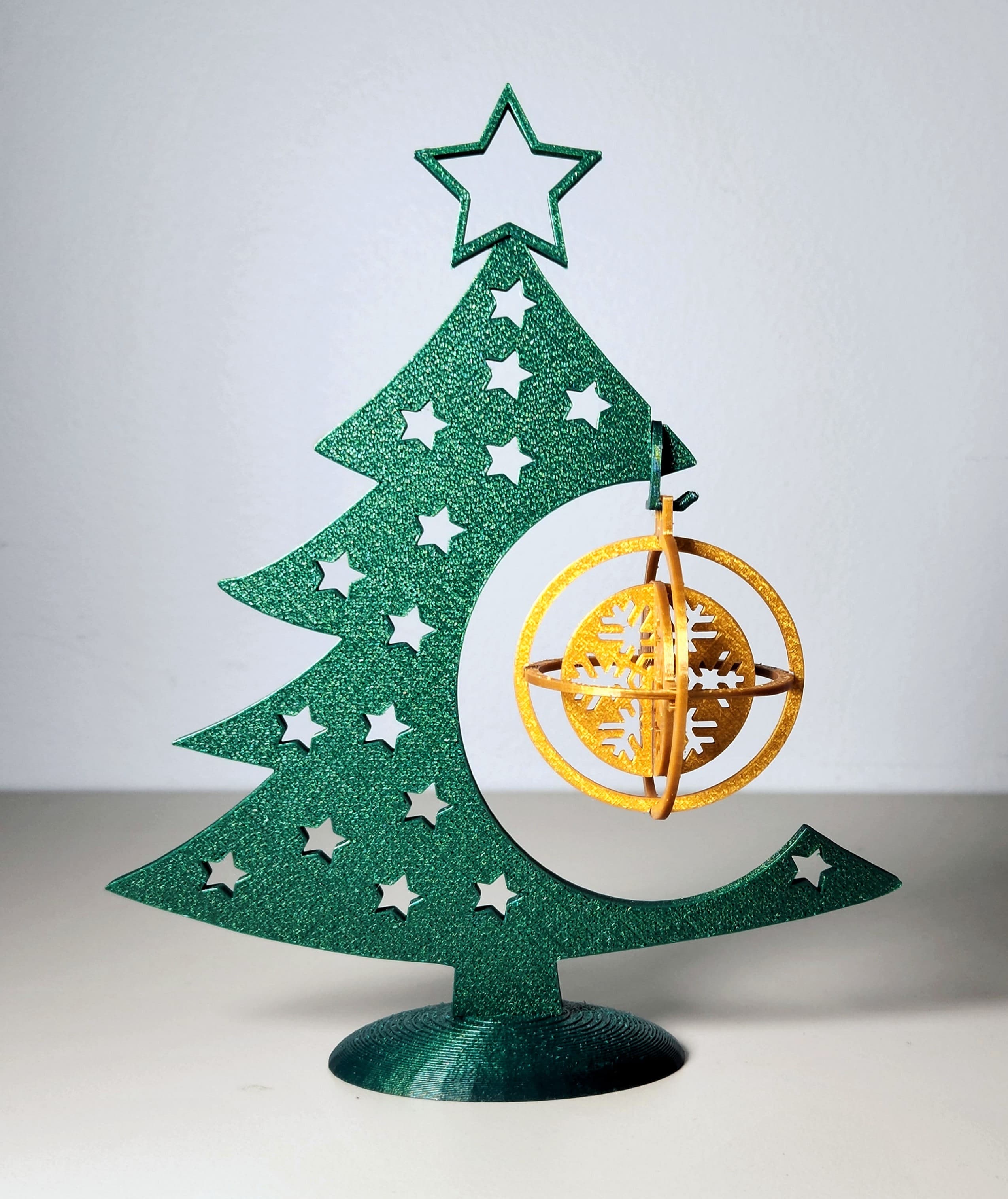 Snowflake Christmas bauble with rings 3d model