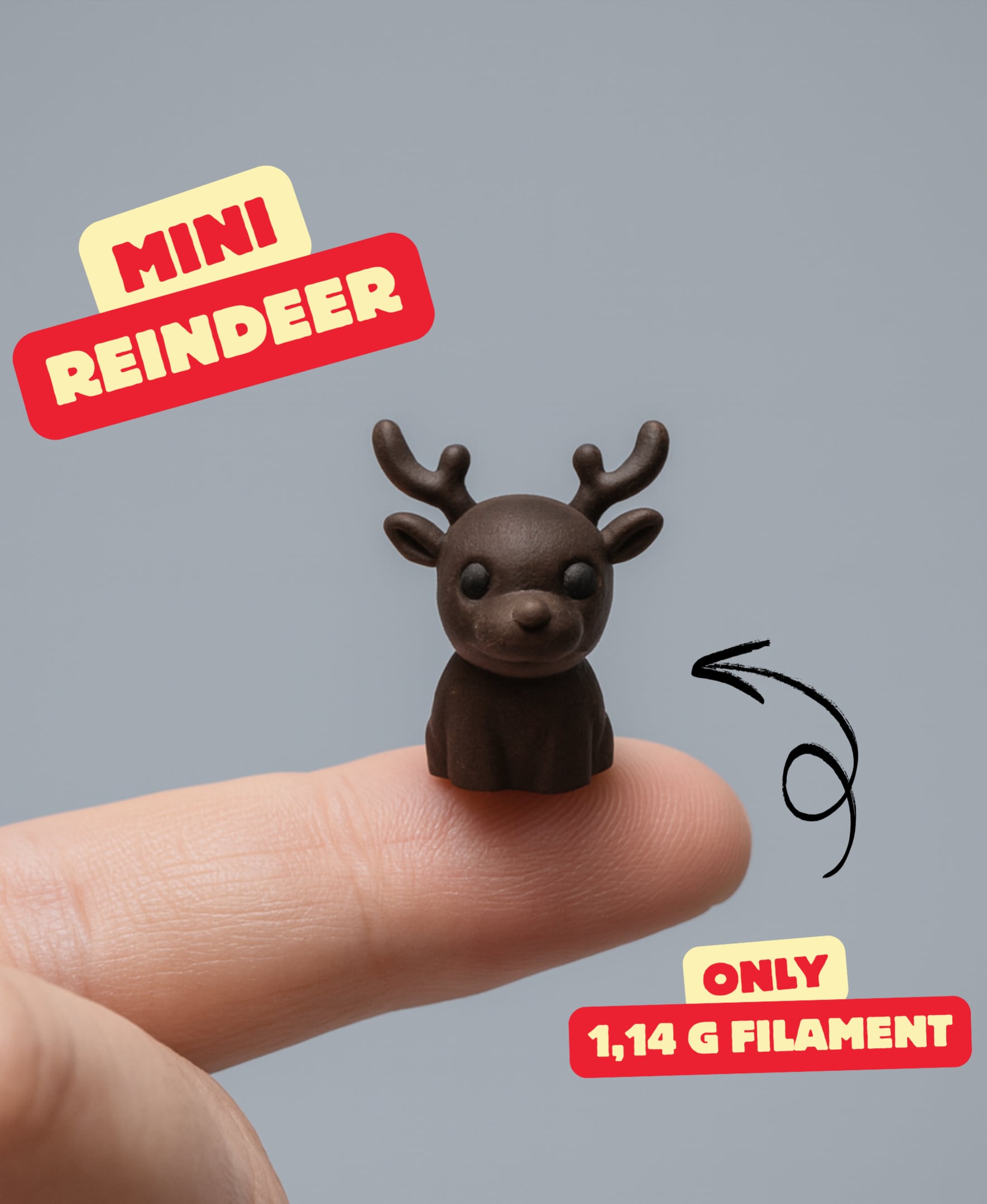 MINI REINDEER / CHRISTMAS MINI FIGURE / FIGURE / FIGURINE / TABLETOP DECOR / LITTLE GIFT 3d model