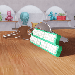 Haunted House Enter If You Dare Spooky Keychain 3d model
