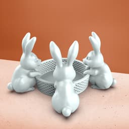 3D Easter Bunny Basket, 3 Rabbit Model, Easter Egg Gifts, Bunny Basket, Easter Basket, Planter 3d model
