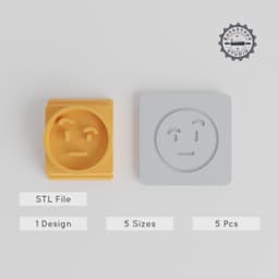 Raised Eyebrow Stamp Tile Set, 5 Sizes, Perfect for Clay, Cookies & Fondant, Create Quizzical Face Expressions PRODUCT_2513 3d model