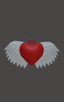 Winged Heart Ornament 3d model