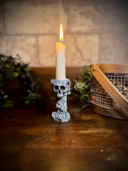 Skull and stone candlestick holder 3d model