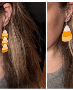 Super Sweet Candy Corn Earrings for Kids or Adults - Two Styles From Which to Choose 3d model