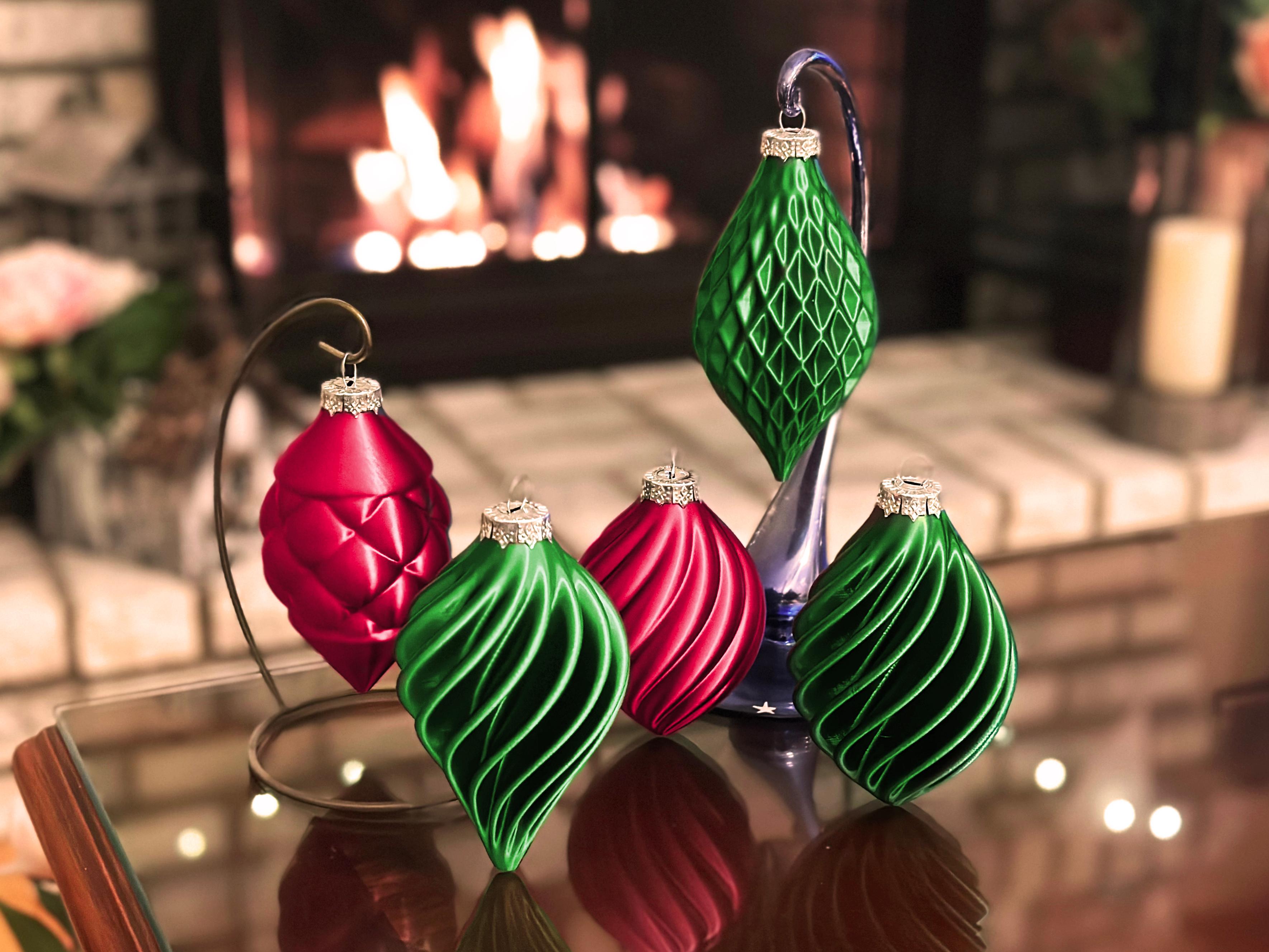 Christmas Tree Ornament Set 1 (Vase Mode Prints) 3d model