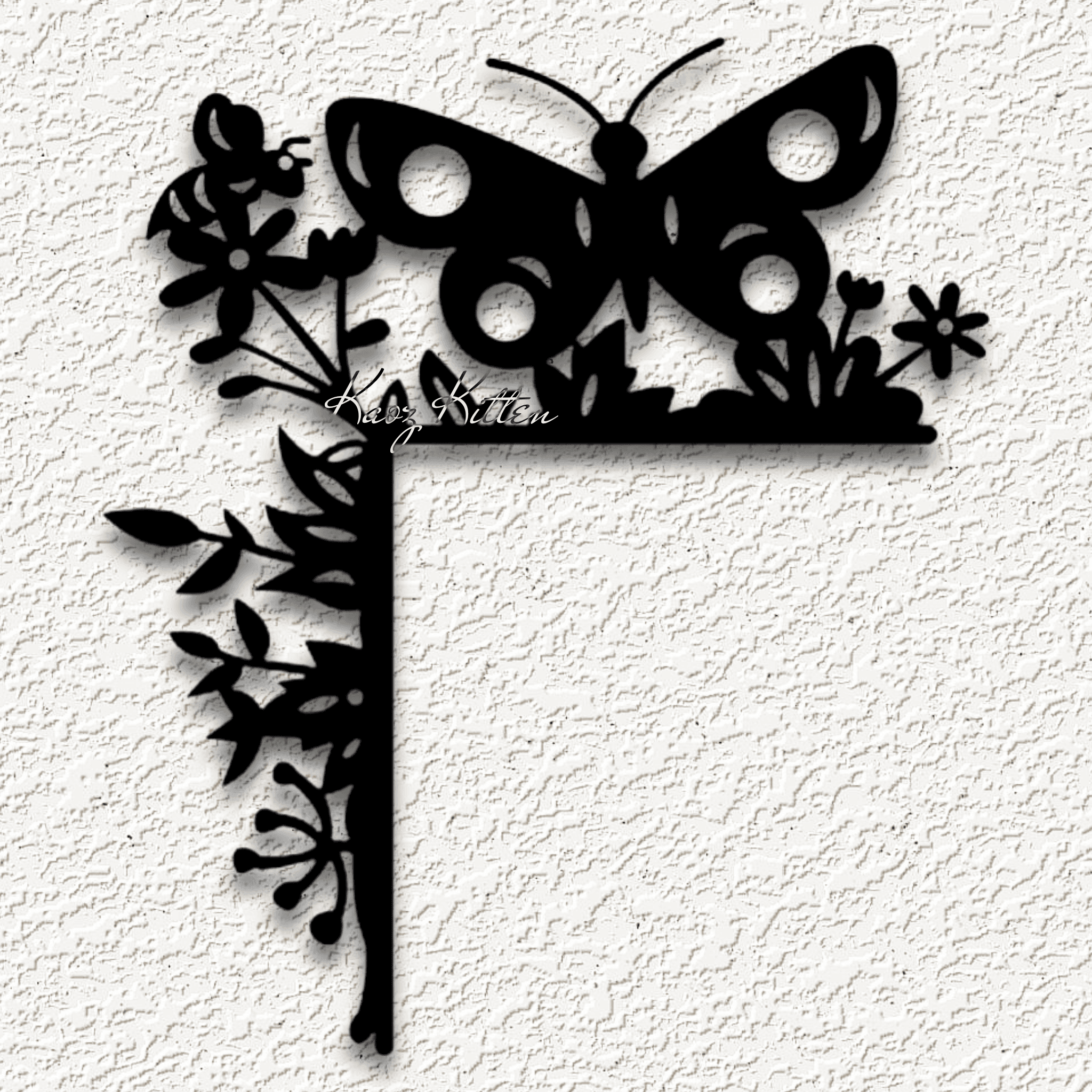 butterfly garden honey bee wall art door topper 3d model