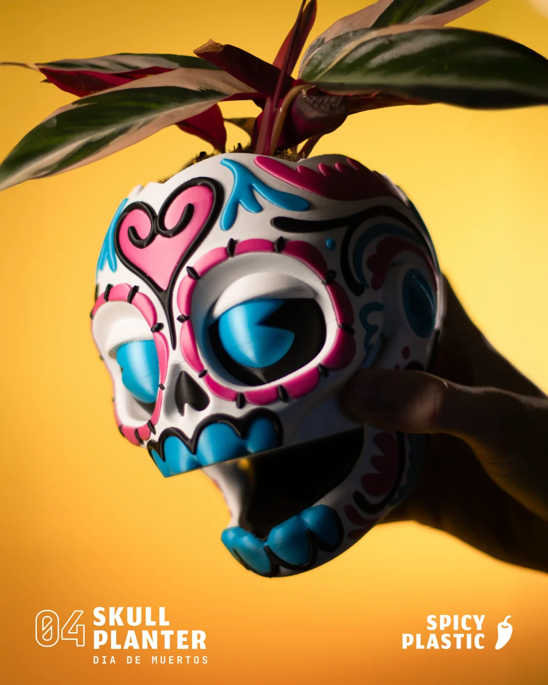 Skull Planter Dia de Muertos 3d model