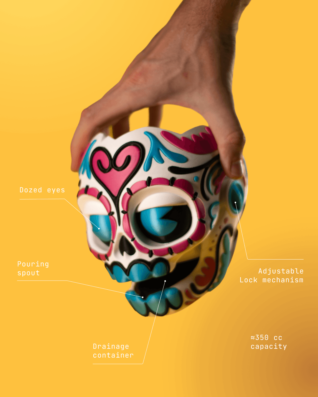 Skull Planter Dia de Muertos 3d model
