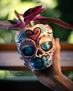 Skull Planter Dia de Muertos 3d model