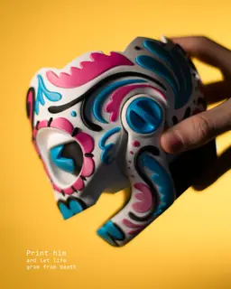 Skull Planter Dia de Muertos 3d model