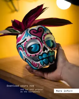 Skull Planter Dia de Muertos 3d model