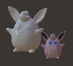 Adorable Wigglytuff Pokemon Fan Art Sculpture 3d model