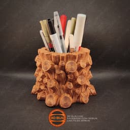 Tree Stump Pen Holder 3d model