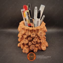 Tree Stump Pen Holder 3d model