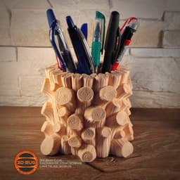 Tree Stump Pen Holder 3d model
