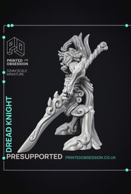 Dread Knight - Large Monster - PRESUPPORTED - Hell Hath No Fury - 32mm Scale 3d model