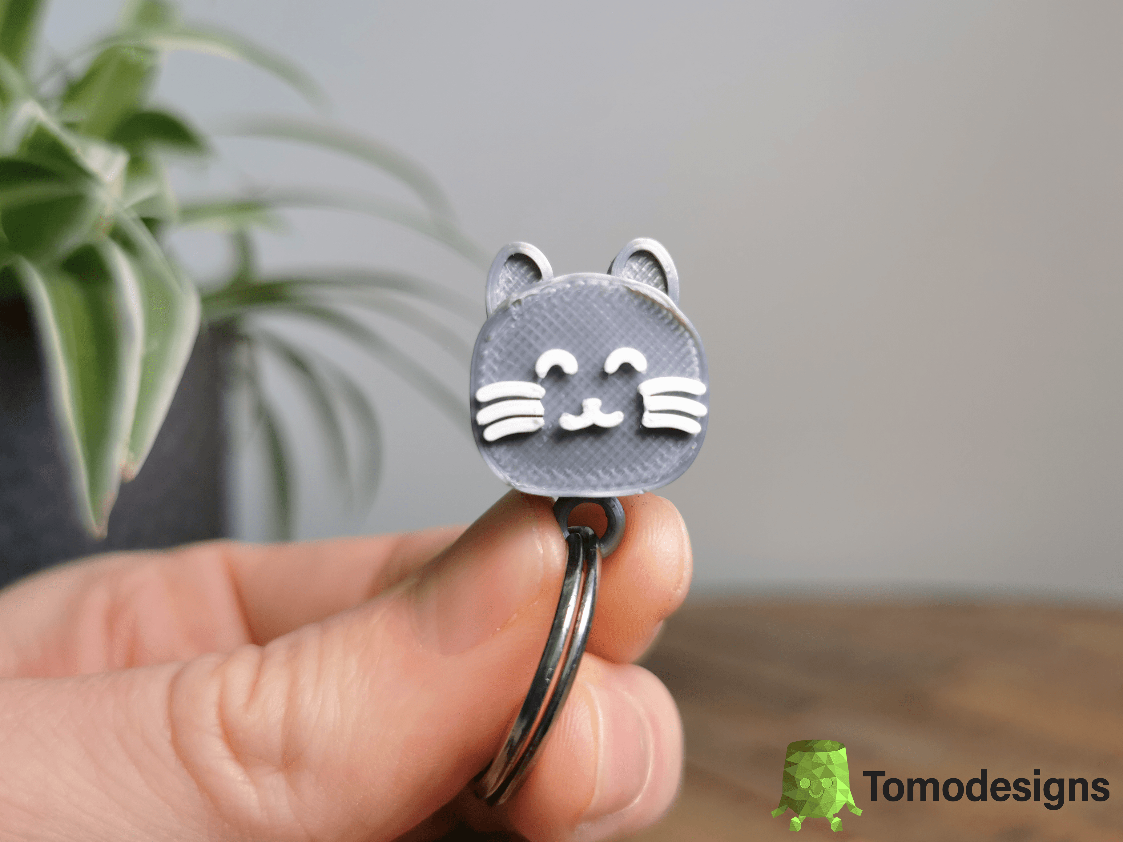 Mini Flip Cat Ears Keychain 3d model